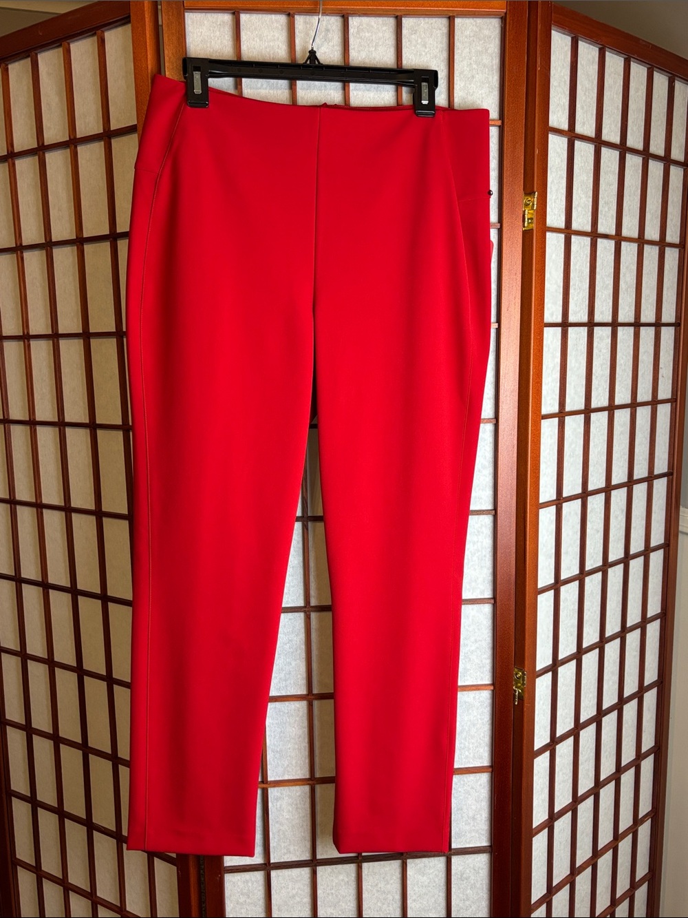 CAbi Dinner Trouser Vibrant Red Straight-Leg Ponte Pants